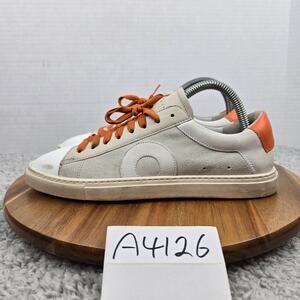 Oliver Cabell Women 38 Low 1 Mango White Gray Orange Lace Up Casual Sneaker
